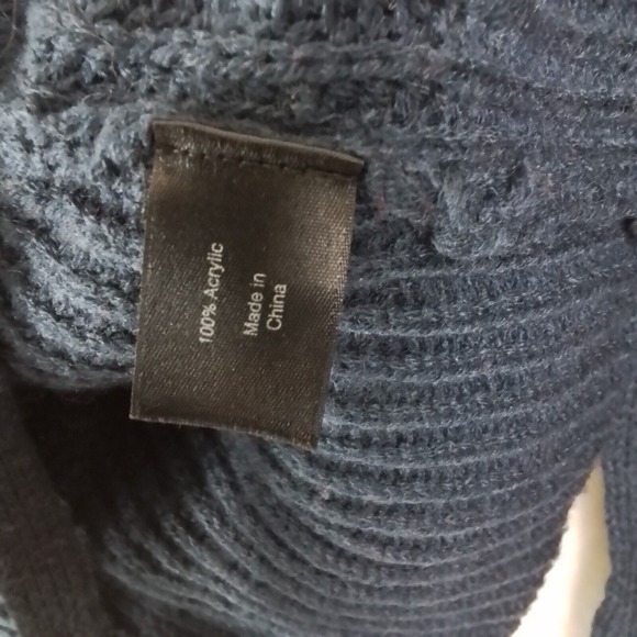 Lane Bryant Chunky Knit Sweater Size 14/16 in Navy w Hem Ties - Picture 11 of 11